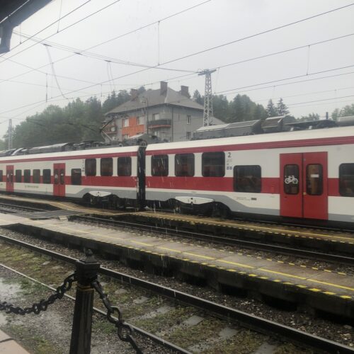 ルジョンベルク駅に到着した電車